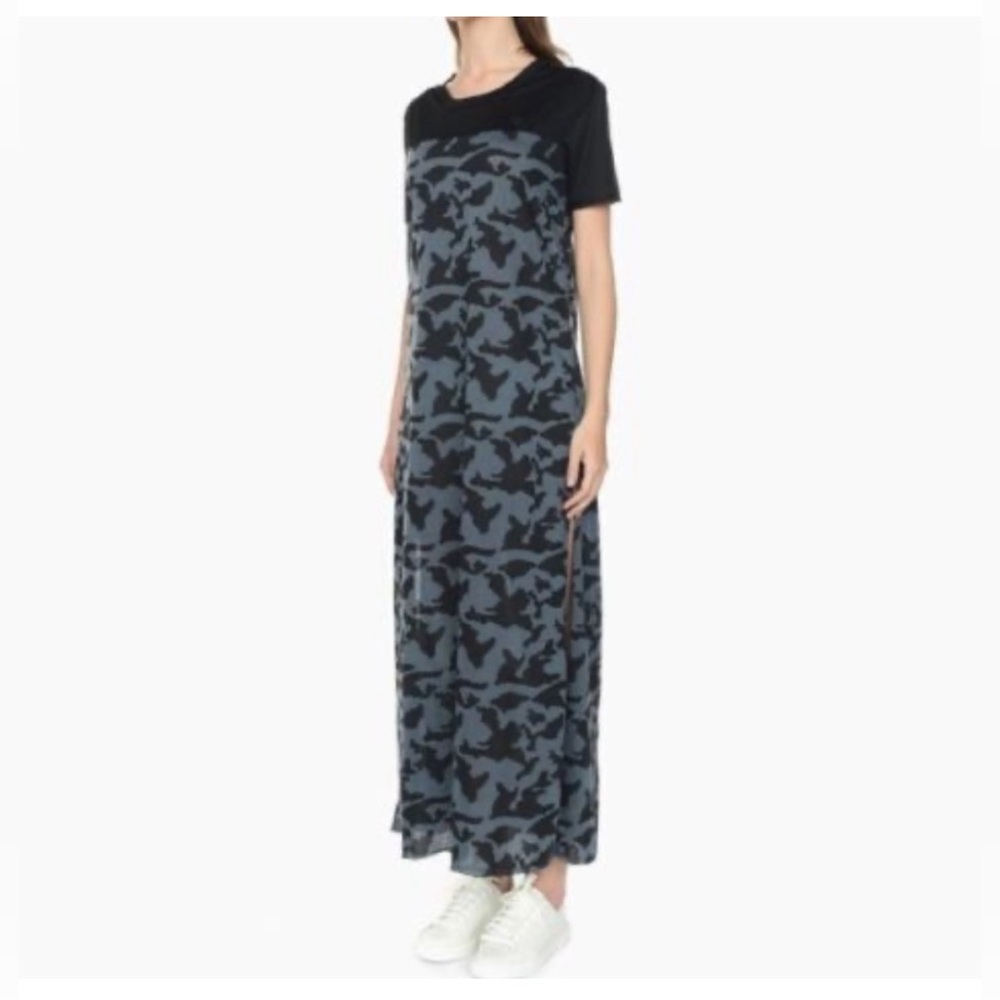 NWT Diamond Supply Co. Serif Knit Maxi Dress Black & Gray Camo sz L